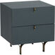 Celine 20.5 X 19.75 inch Teal Night Stand, Small